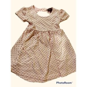 Picapino Pink and Gold Toddler Dress